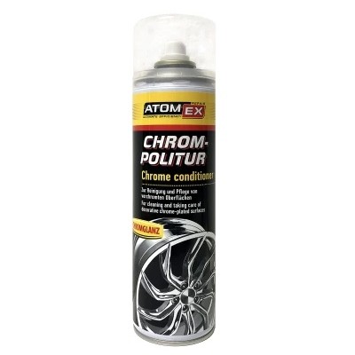 Chromuotų paviršių valymui ir priežiūrai "Atomex Chrom Politur" 500 ml