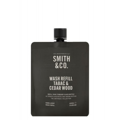 Smith & Co rankų ir kūno prausiklio papildymas „Tabac & Cedarwood“ 400 ml