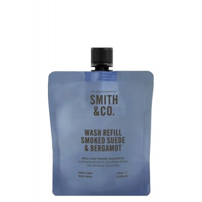 Smith & Co rankų ir kūno prausiklio papildymas „Smoked Suede & Bergamot“ 400 ml