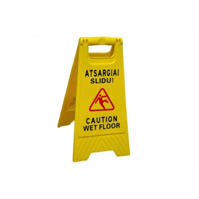 Pastatomas ženklas "Atsargiai slidu"